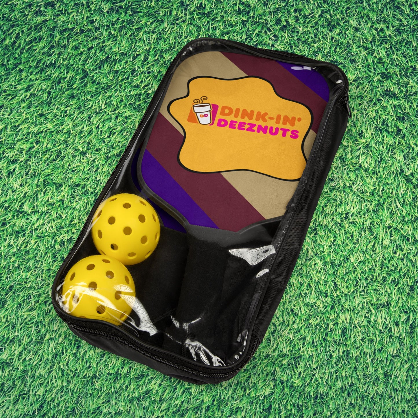 Dinkin' Deeznuts Pickleball Set - Fun Paddle & Ball Kit for Sports Lovers