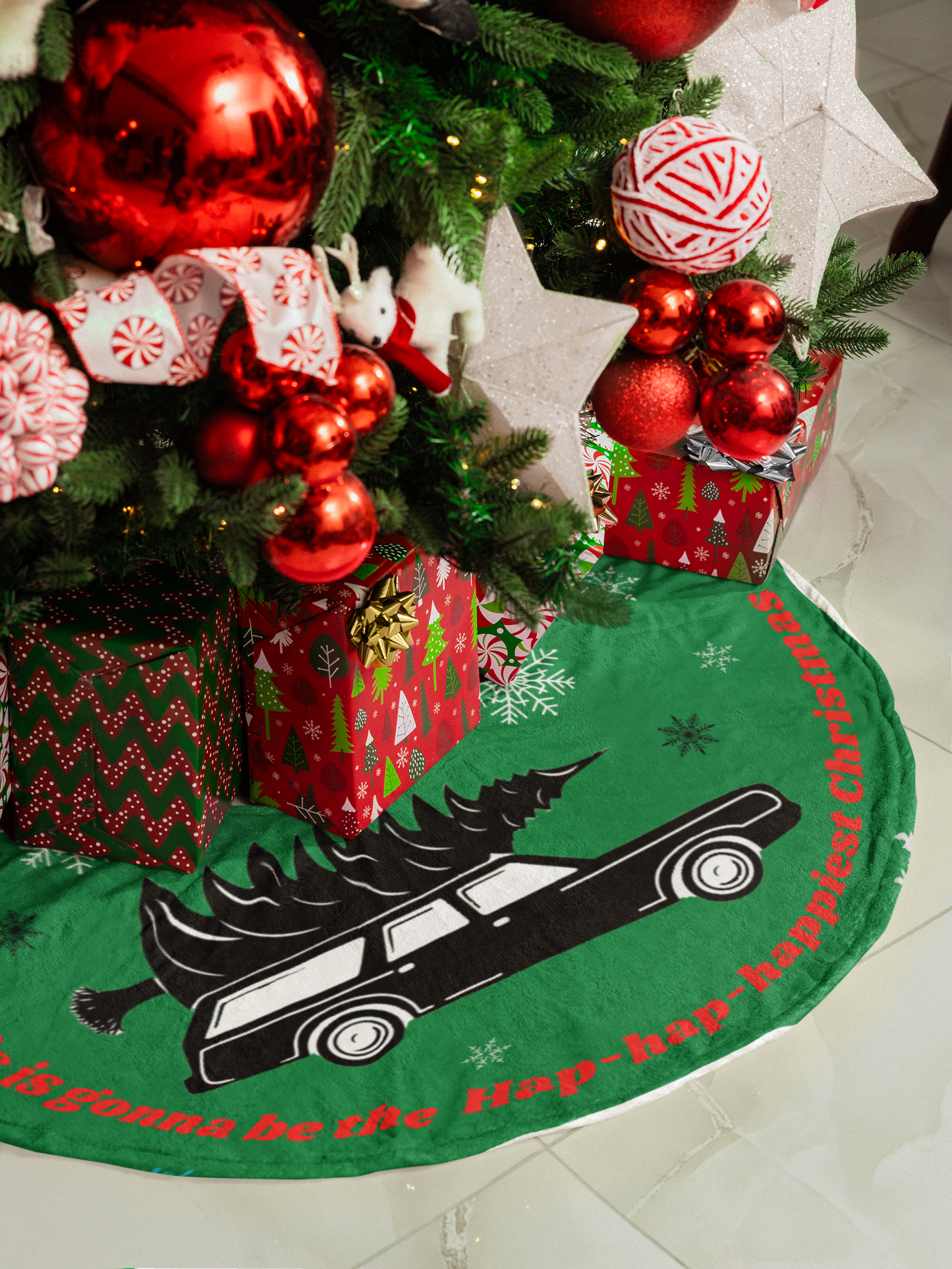 Hap-hap--happiest Christmas Round Tree Skirt