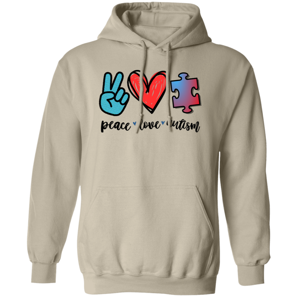 Peace, Love, and Autism Pullover Hoodie