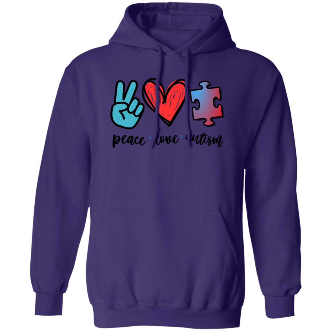 Peace, Love, and Autism Pullover Hoodie