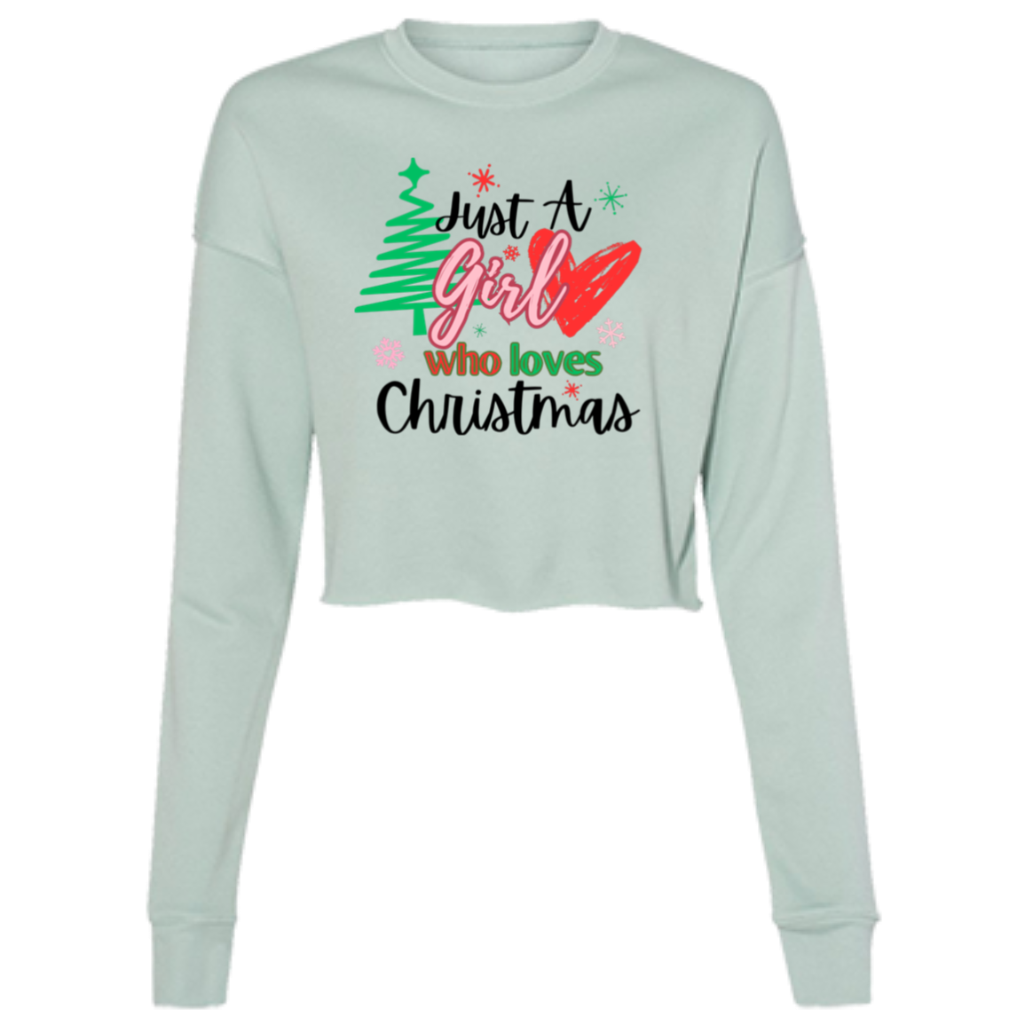 Just A Girl Christmas Cropped Fleece Crew