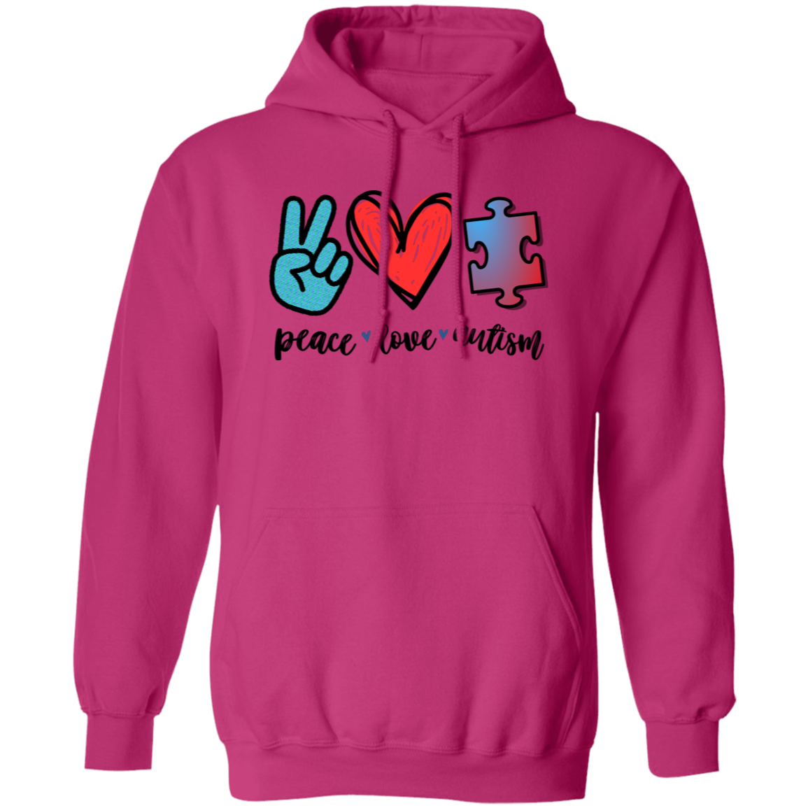 Peace, Love, and Autism Pullover Hoodie