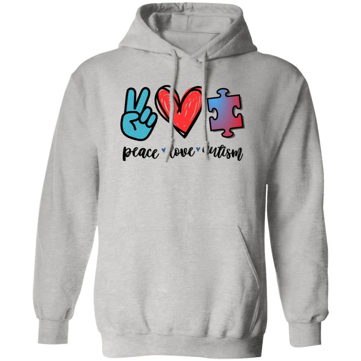 Peace, Love, and Autism Pullover Hoodie