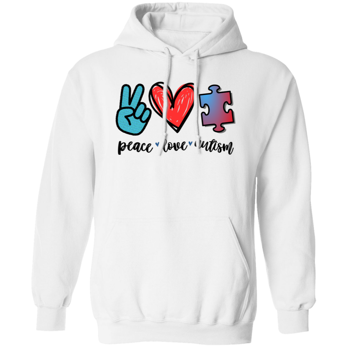 Peace, Love, and Autism Pullover Hoodie