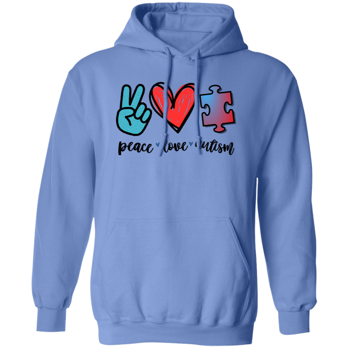 Peace, Love, and Autism Pullover Hoodie