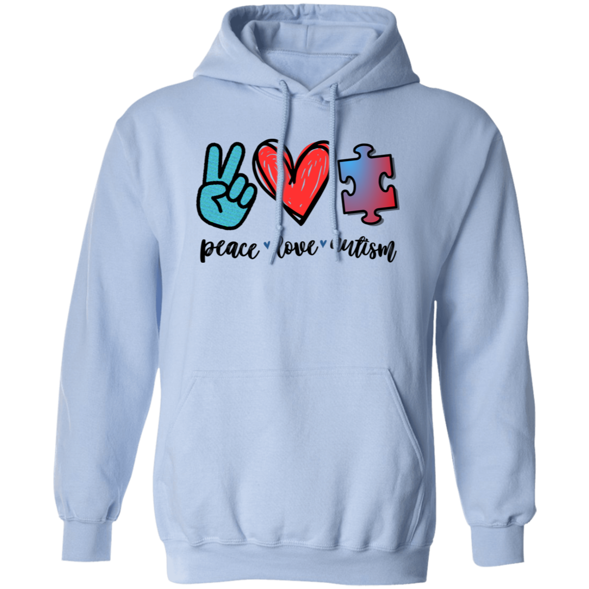 Peace, Love, and Autism Pullover Hoodie