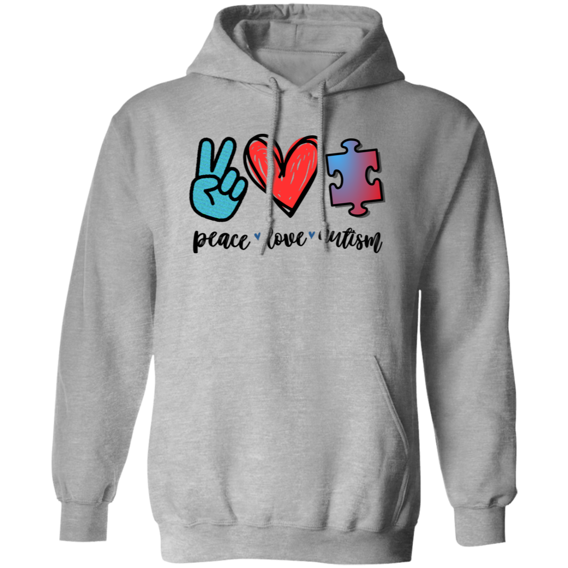 Peace, Love, and Autism Pullover Hoodie