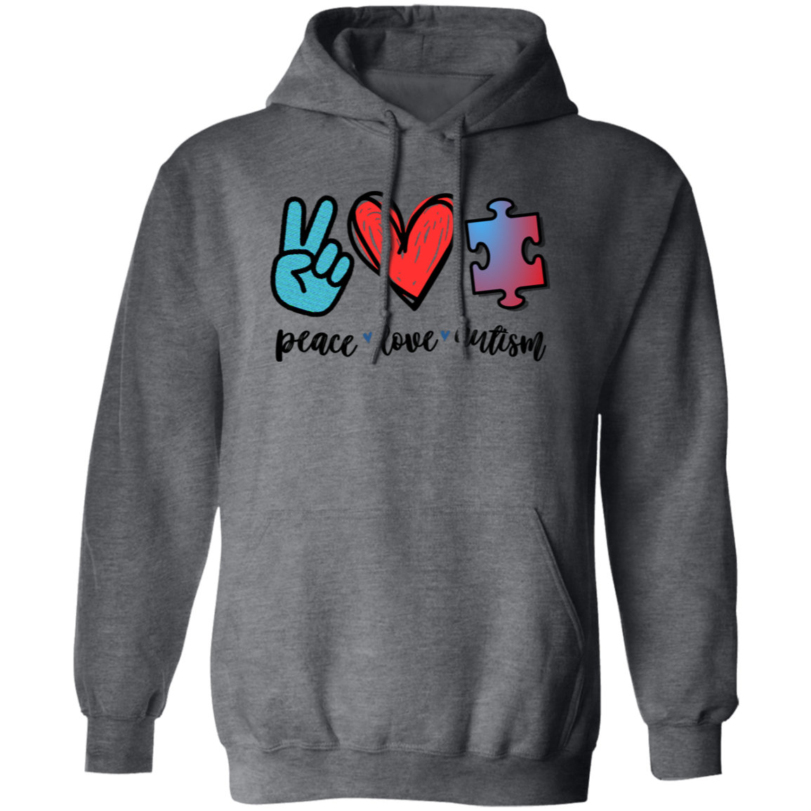 Peace, Love, and Autism Pullover Hoodie