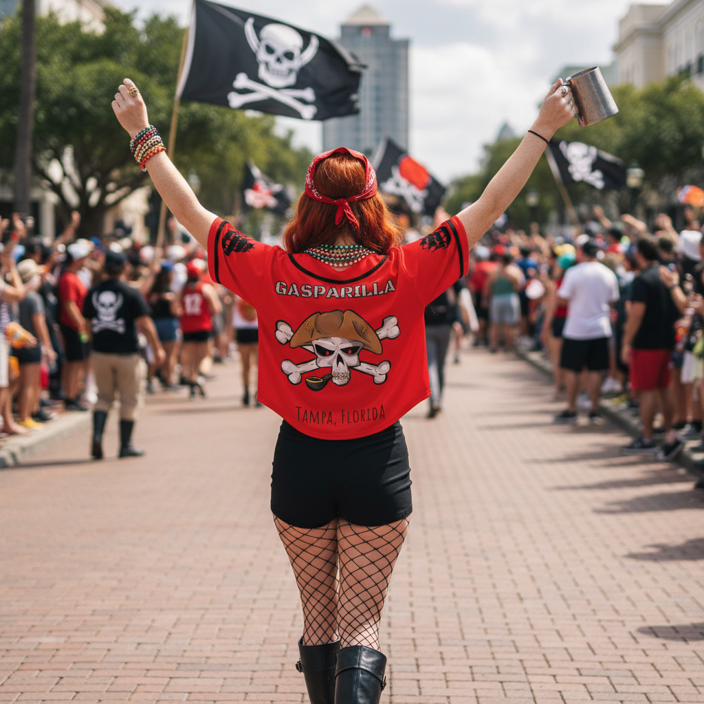 Gasparilla Cropped Woman's  Baseball Jersey