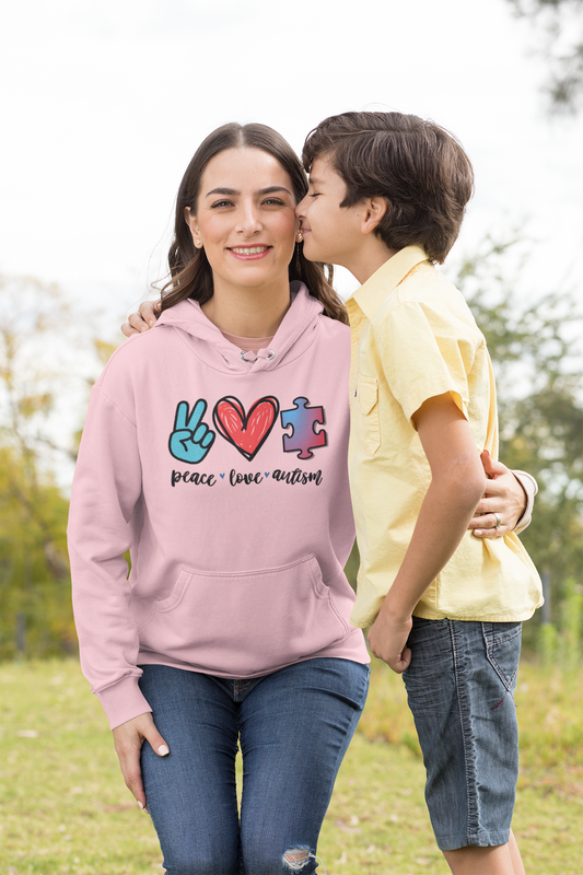 Peace, Love, and Autism Pullover Hoodie