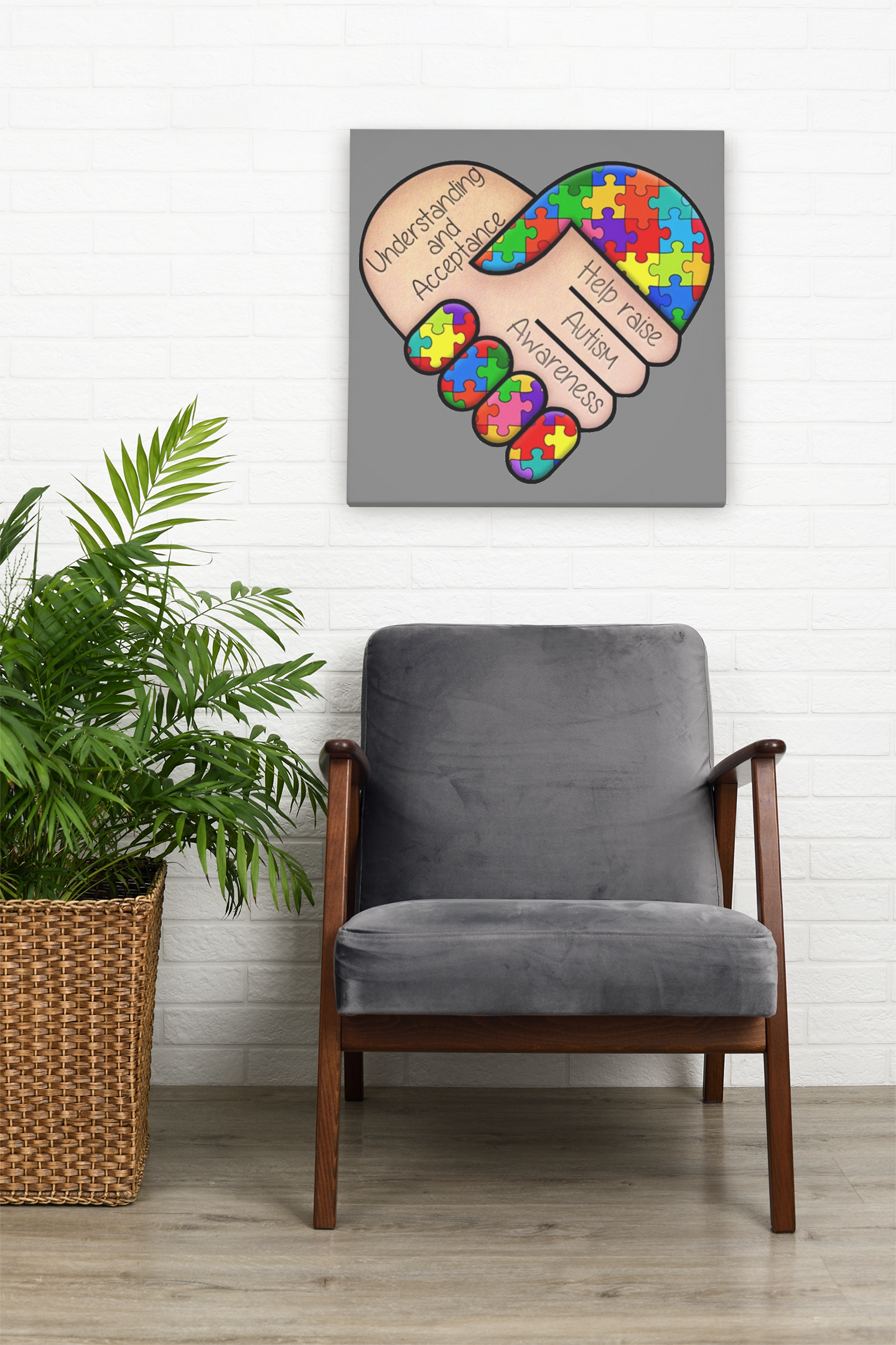 Autism Awareness Square Canvas