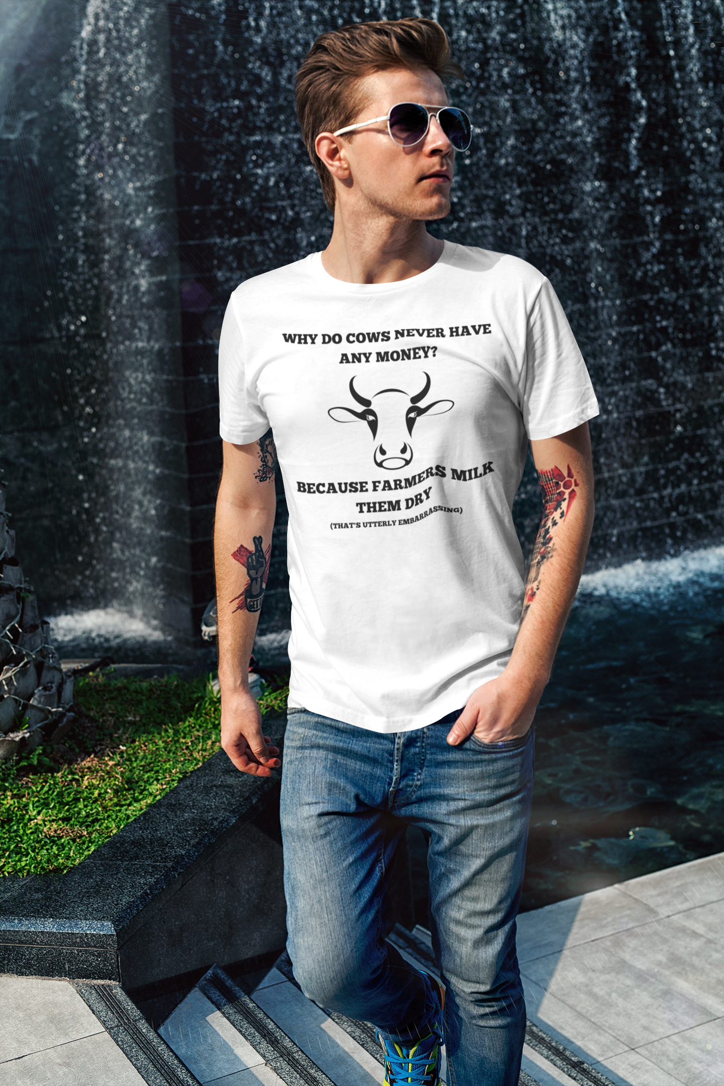 Cows and Money Dad Joke Tee