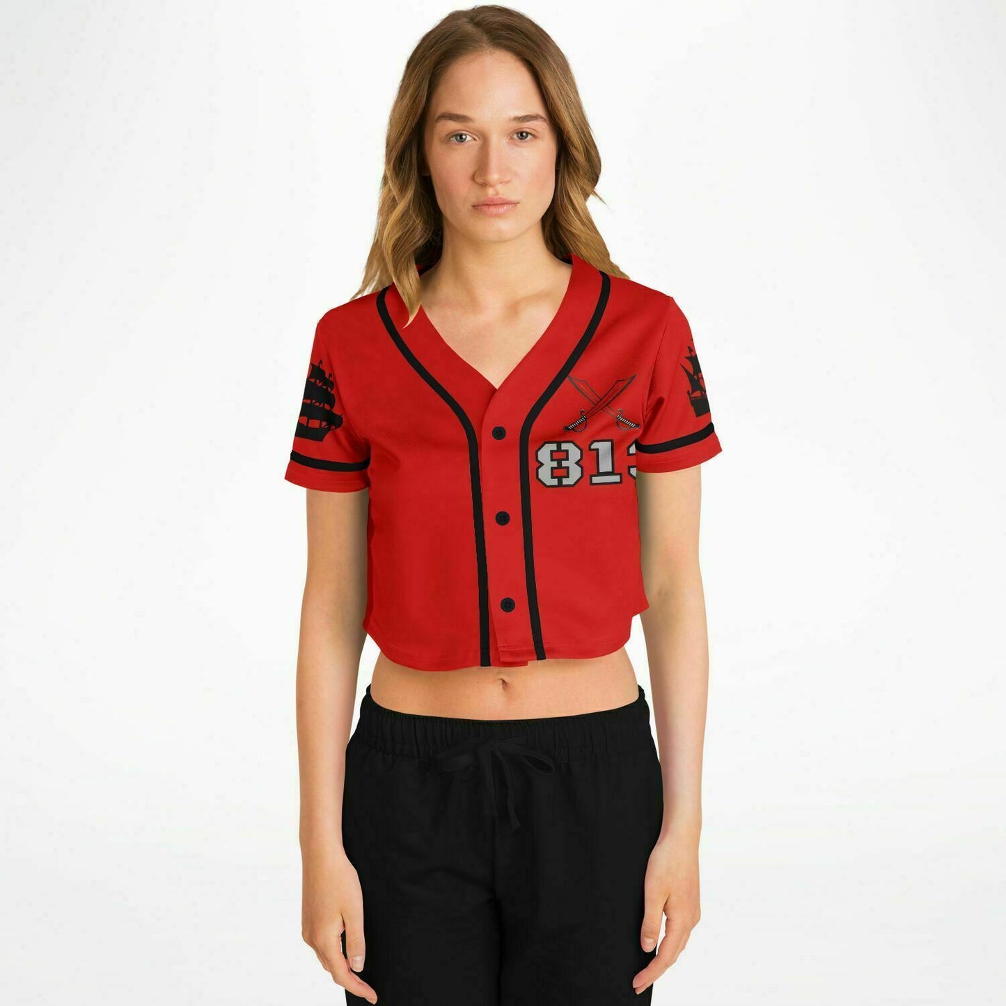 Gasparilla Cropped Woman's  Baseball Jersey