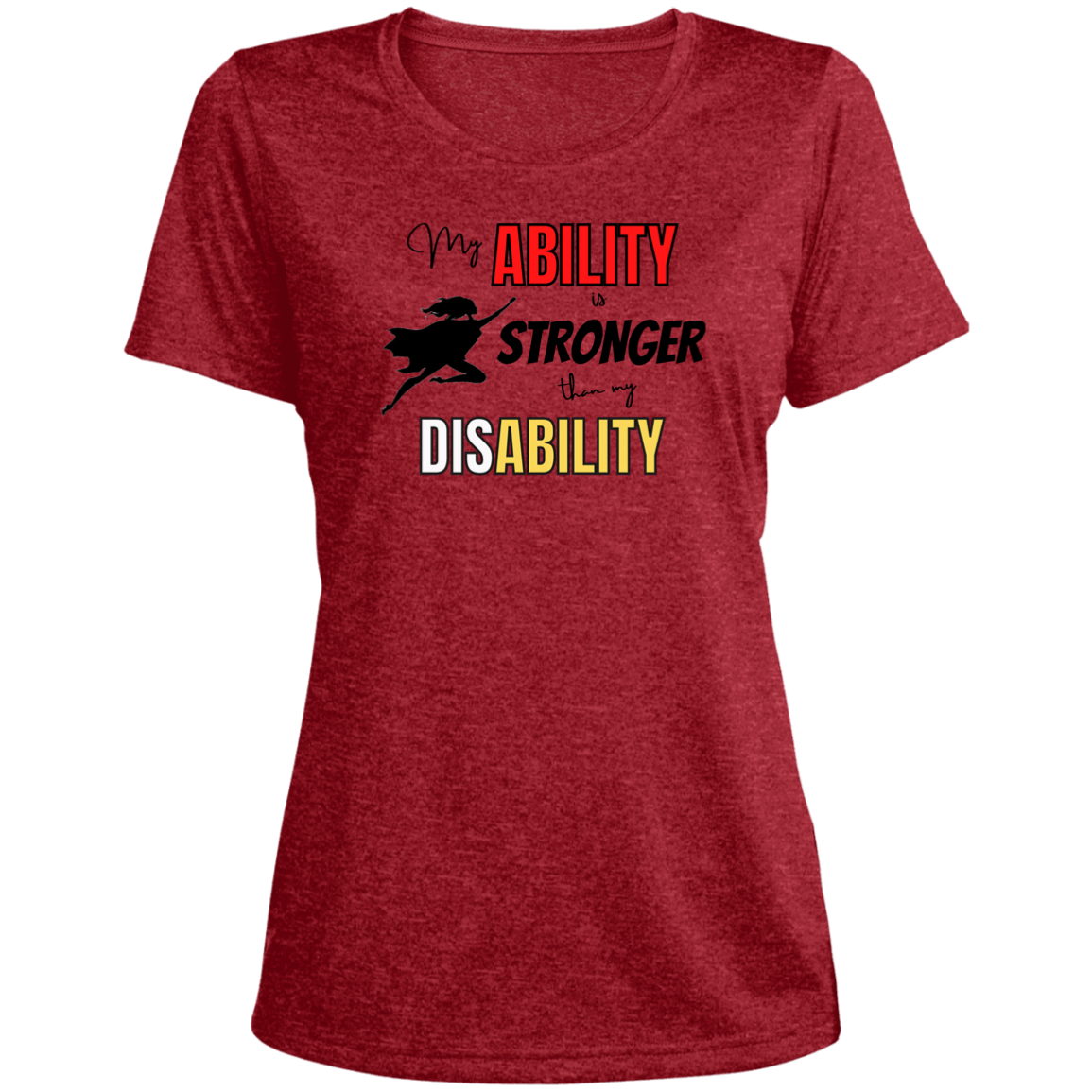 My Ability is  Stronger  Ladies' Scoop Neck Performance Tee