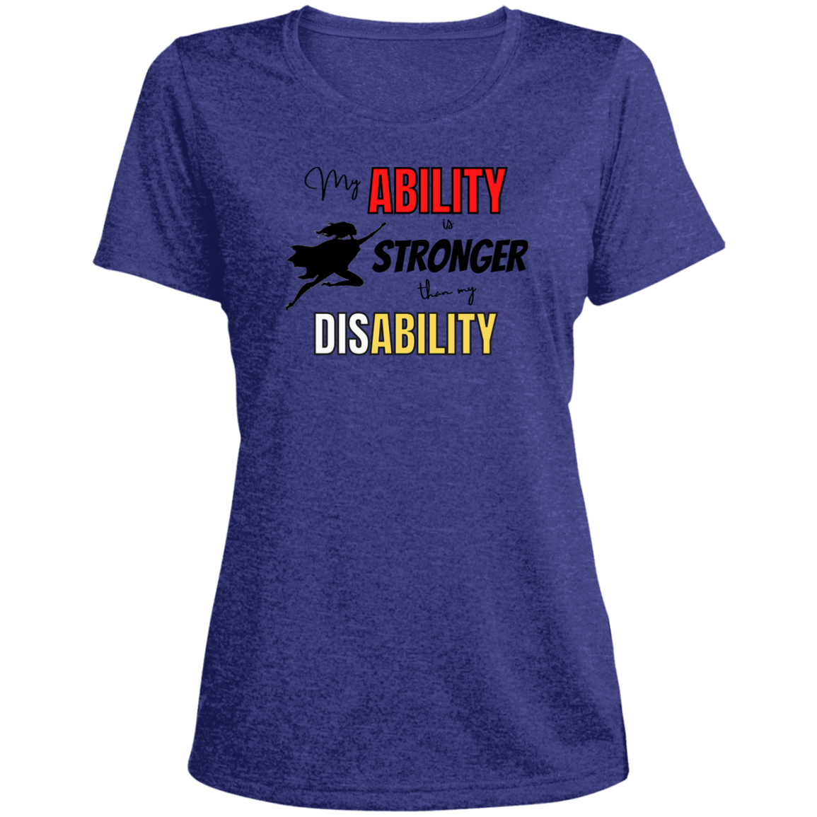 My Ability is  Stronger  Ladies' Scoop Neck Performance Tee